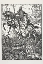 Sir Launcelot e a Rainha Guinevere, ilustração de 
