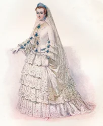 A imperatriz Eugénie no seu vestido de noiva, 1853, 1902
