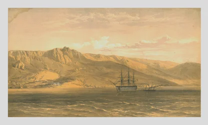 Palácio do Príncipe Woronzoffs, perto de Yalta, na costa sul da Crimeia, 1854, 1855.