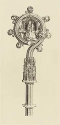 [Desenho para um bastão de Martin Schongauer].