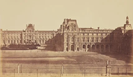 A Cour Napoléon vista das Tulherias, Louvre, Paris