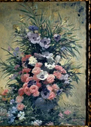 Pintura de anémonas por Edouard Debat Ponsan (1847-1913). 1888. Tours, Museu de Belas Artes