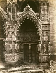 Porte de la Vierge, Catedral de Amiens, c.1856 (impressão em papel salgado)