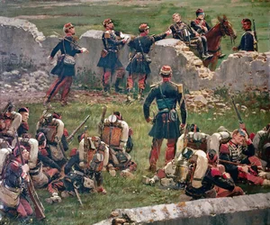 Noite da batalha de Rezonville Gravelotte. Granadeiros da Guarda Imperial em repouso, 16 de agosto