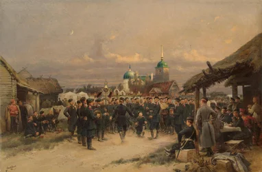 Cantores dos Guardas da Vida 4º Batalhão de Fuzileiros Navais Imperiais em Tsarskoye Selo, 1889