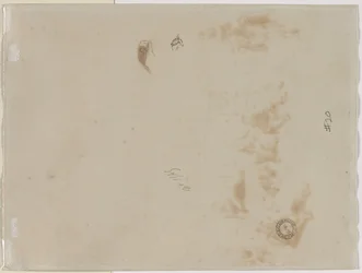 Esboço de um homem com braço erguido e Esboço de um capacete, 1878.