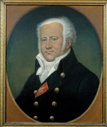 Retrato de Jean Nicolas Baron Corvisart (1755-1821) doutor de napoleão I. Pintura de Edouard Dru (século XIX)