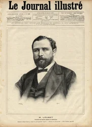 Emile Loubet (1836-1929) em 1892 (presidente do conselho - ministro do interior) Gravura de Navellier no "The Illustrous Journal" de 1892