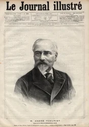 Retrato de André Theuriet (1833-1907), romancista, poeta e acadêmico francês - Gravura de Navellier em "Le journal illustrious" de 1891