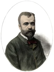 Retrato de Ernest Lavisse (1842-1922), historiador e acadêmico francês - Gravura de Navellier em "Le journal illustrious" de 1892