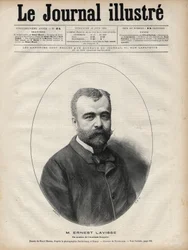 Retrato de Ernest Lavisse (1842-1922), historiador e acadêmico francês - Gravura de Navellier em "Le journal illustrious" de 1892
