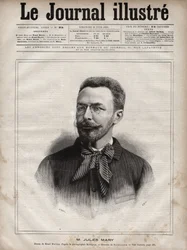 Retrato de Jules Mary (1851-1922), escritor francês - Gravura de Navellier em "The Illustrous Journal" de 1891