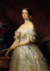 Retrato de A Imperatriz Eugenia (1826-1920). Pintura de Edouard Louis Dubufe (1820-1883)