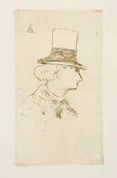 Baudelaire de perfil usando um chapéu, 1862
