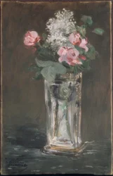 Flores num vaso de cristal