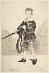 Menino com uma espada, virou à esquerda, 1862.