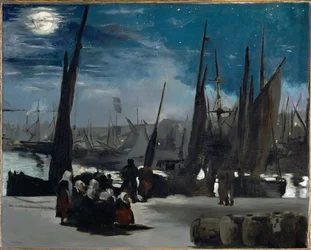 Clair de lune sur le port de Boulogne (óleo sobre tela)