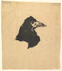 Design para o pôster e capa de The Raven de Edgar Allan Poe, 1875.