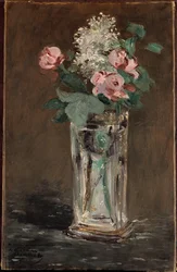 Flores em um vaso de cristal (óleo sobre tela)