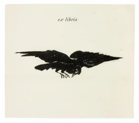 Flying Raven: ex libris, de The Raven (Le Corbeau)