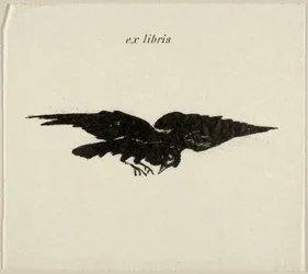Flying Raven: ex libris, de The Raven (Le Corbeau)