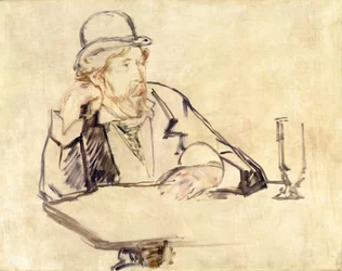 George Moore 1852-1933 no café, 1878 ou 1879