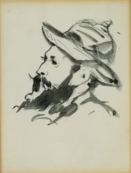 Cabeça de um homem (Claude Monet) 1874 (caneta e tinta no papel)