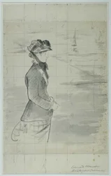 Manet - Annabel Lee de pé junto ao mar, cerca de 1881