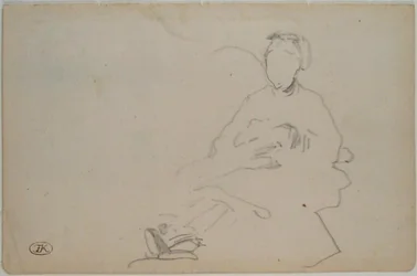 Manet - Esboço de uma mulher sentada (folha de um caderno de esboços), cerca de 1864-1868