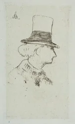 Retrato de Charles Baudelaire em Profile, 1862-67.