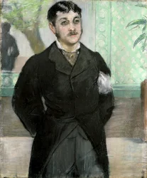 Retrato de M. Gauthier-Lathuille, filho do dono do restaurante &39;Le Pere Lathuille&39; (pastel sobre tela)