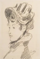 Retrato de Madame Jules Guillemet, c.1880 (giz preto)