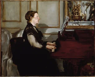 Retrato de Madame Manet (Suzanne Leenhoff) ao piano (óleo sobre tela)