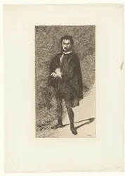 Portret van actor Philibert Rouvière in de rol van Hamlet
Rouvière como Hamlet
O actor trágico
