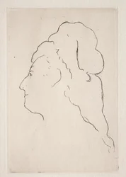 Perfil de Eva Gonzales virado para a esquerda, c. 1869