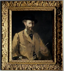 Auto-retrato com paleta Pintura por Edouard Manet (1832-1883) 1879 Colecção privada