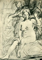 Estudo de um nu sentado La Toilette, 1858-1860, 1943.