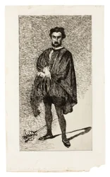 O ator trágico (Rouvière no papel de Hamlet)