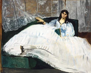Mulher, com, um, ventilador