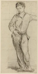 Young Man Standing (Léon Leenhoff) (reto); Esboço de Standing Boy (verso)