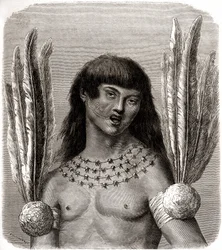 Retrato de um índio Ticuna do Peru