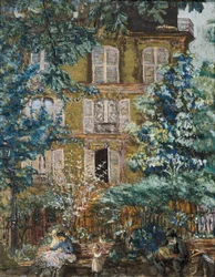 Fachada da casa na praça (óleo sobre tela)