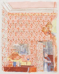 Interior com Papel de Parede Rosa I
