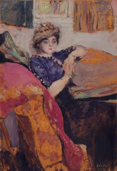 Mlle. Nathanson no Estúdio do Artista, c.1912 (óleo a bordo)
