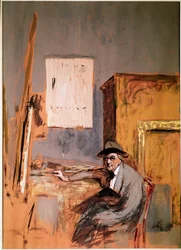 Retrato do pintor Jean Louis Forain no seu estúdio