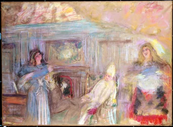 Representação da peça "Le malade imaginaire" de Jean Baptiste Poquelin dit Moliere (1622-1673). Pintura de Edouard Vuillard (1868-1940) Coleção particular