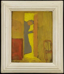 A Mãe do Artista Abrindo uma Porta, c.1891-2 (óleo sobre papelão)