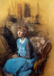 O vestido azul, século XX (aguarela)