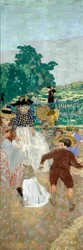 Os jardins públicos: As enfermeiras (à esquerda) (detalhe do tríptico)
