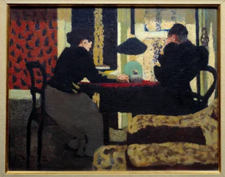 Duas mulheres sob a lâmpada